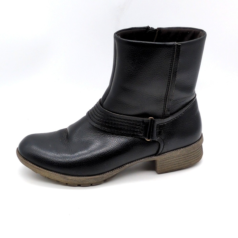 Clarks Shoes Womens Black 8.5 Leather Ankle Boots Side Zip Walking Comfort 16724